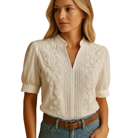 Women’s Classic White Button Blouse with Tailored Fit