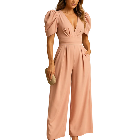 Women’s Full Length Tailored Jumpsuit with Wide Leg Fit