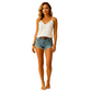 Women’s Lace Trim Sleeveless Blouse with V Neck Design