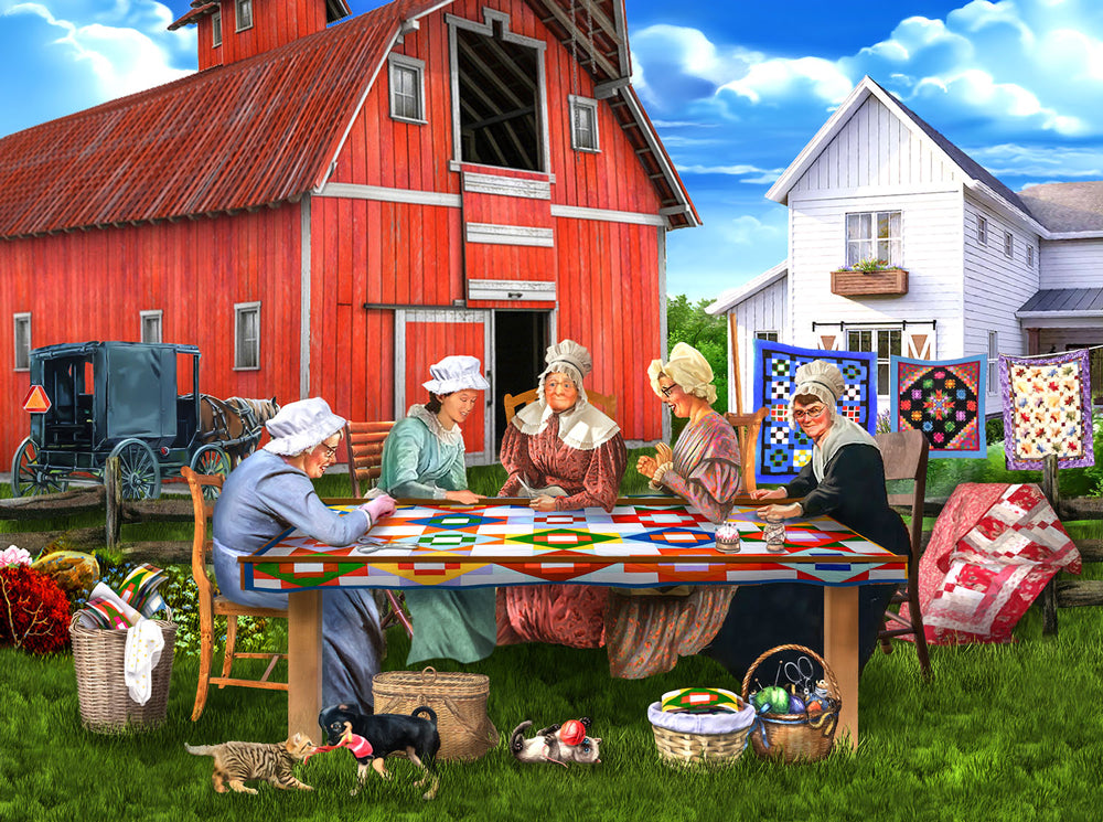 Discover our Exciting Line of Country Quilting Bee Jigsaw Puzzle